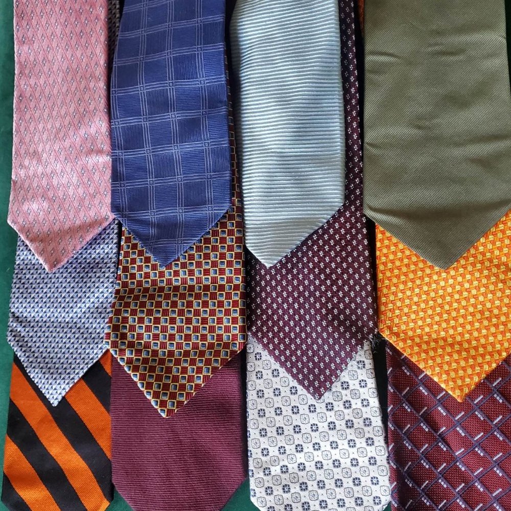 Men's Ties, bundle of 12 *plus* collar stays